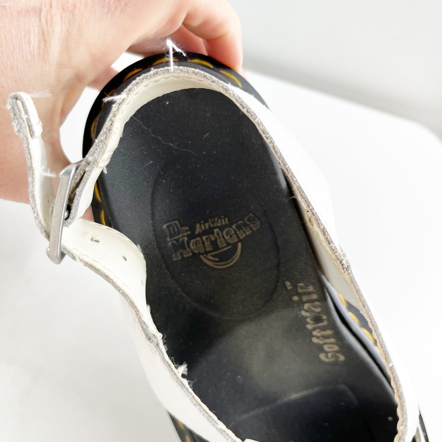 Dr. Martens Francis Leather Fisherman Platform Chunky Sandals White 8