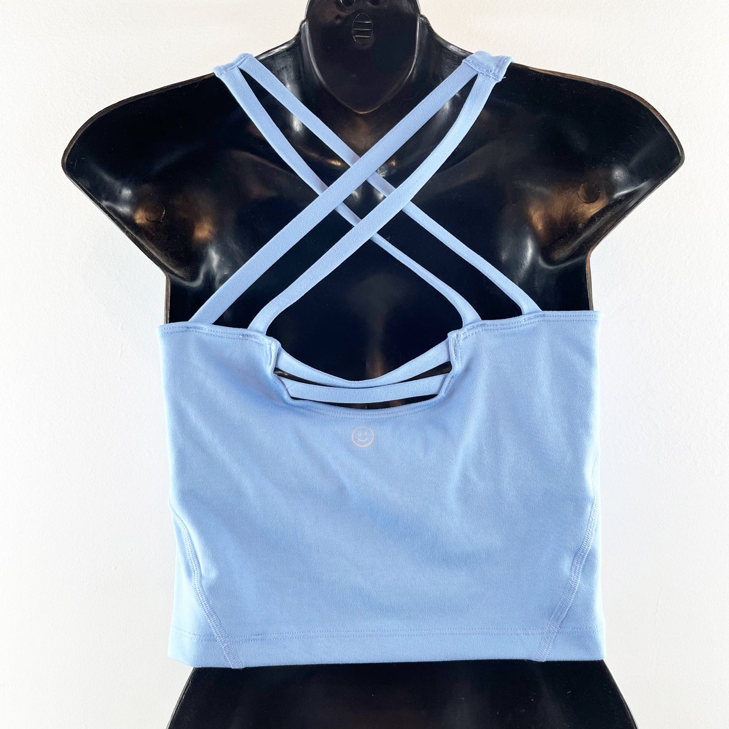 Gilly Hicks Go Recharge Strappy Back Cropped Tank Top Blue Large