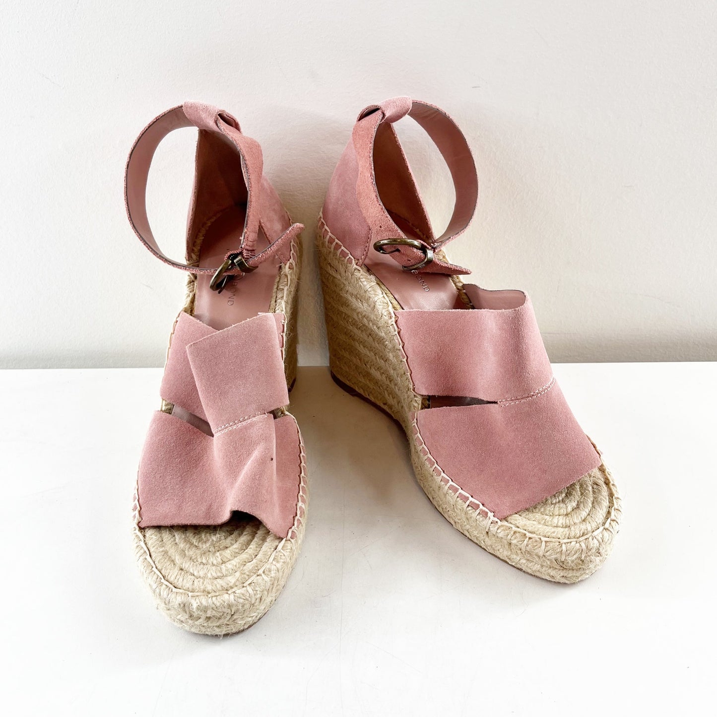 Treasure & Bond Sannibel Espadrille Wedge Sandals Suede Leather Pink 8