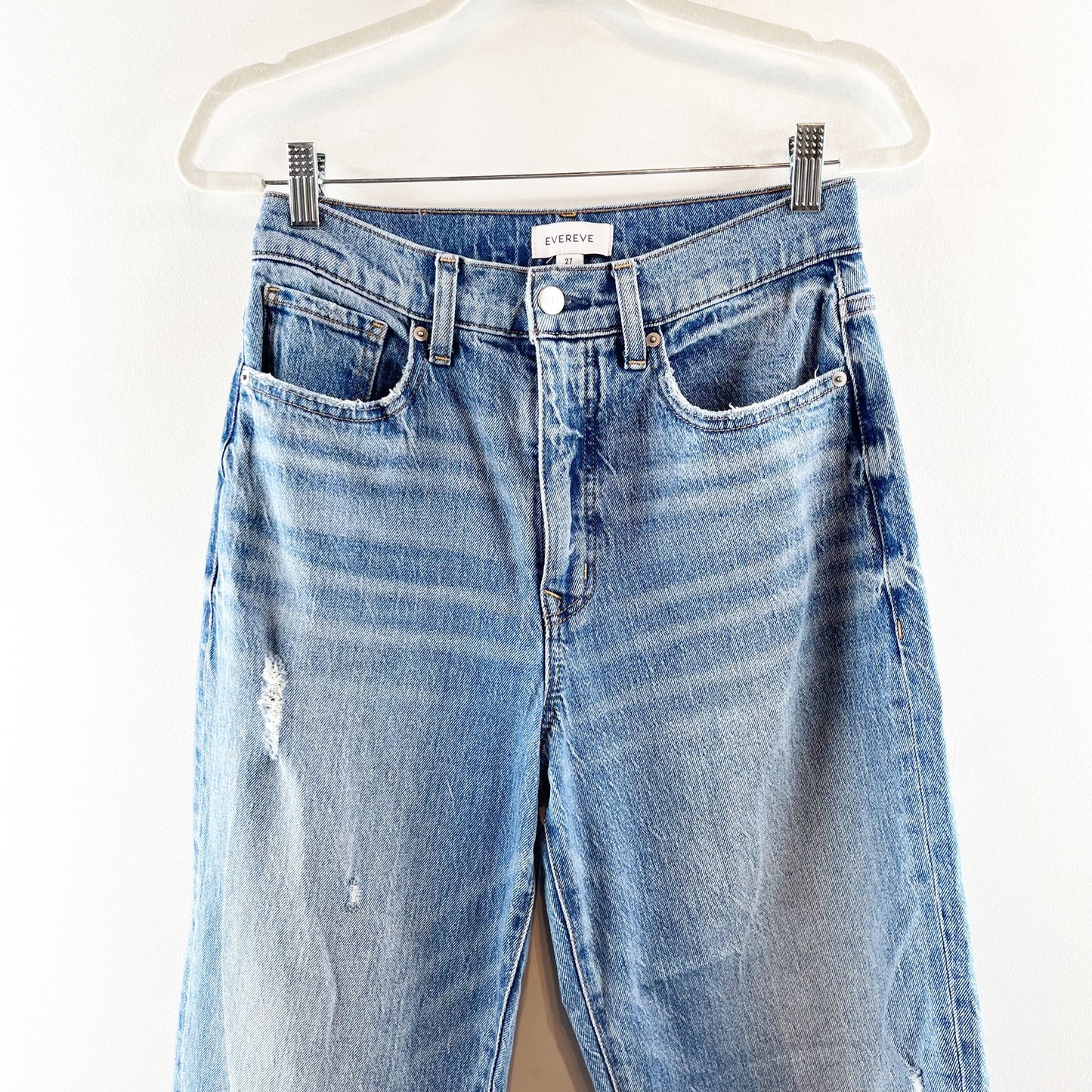 Evereve High Rise Vintage Barrel Jeans Blue 27