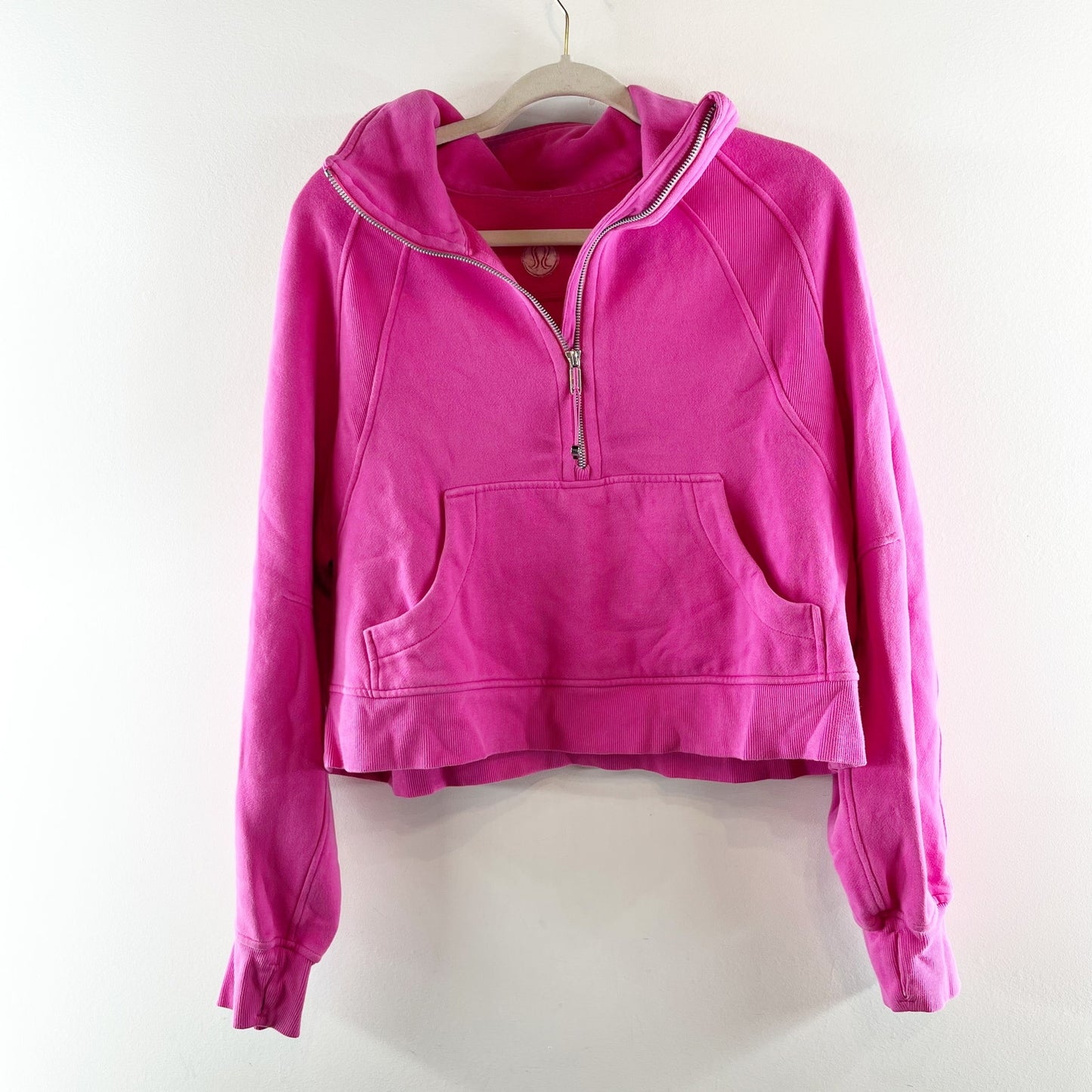 Lululemon Scuba Oversized Funnel Neck Half Zip Hoodie Pink Lychee Medium / Large
