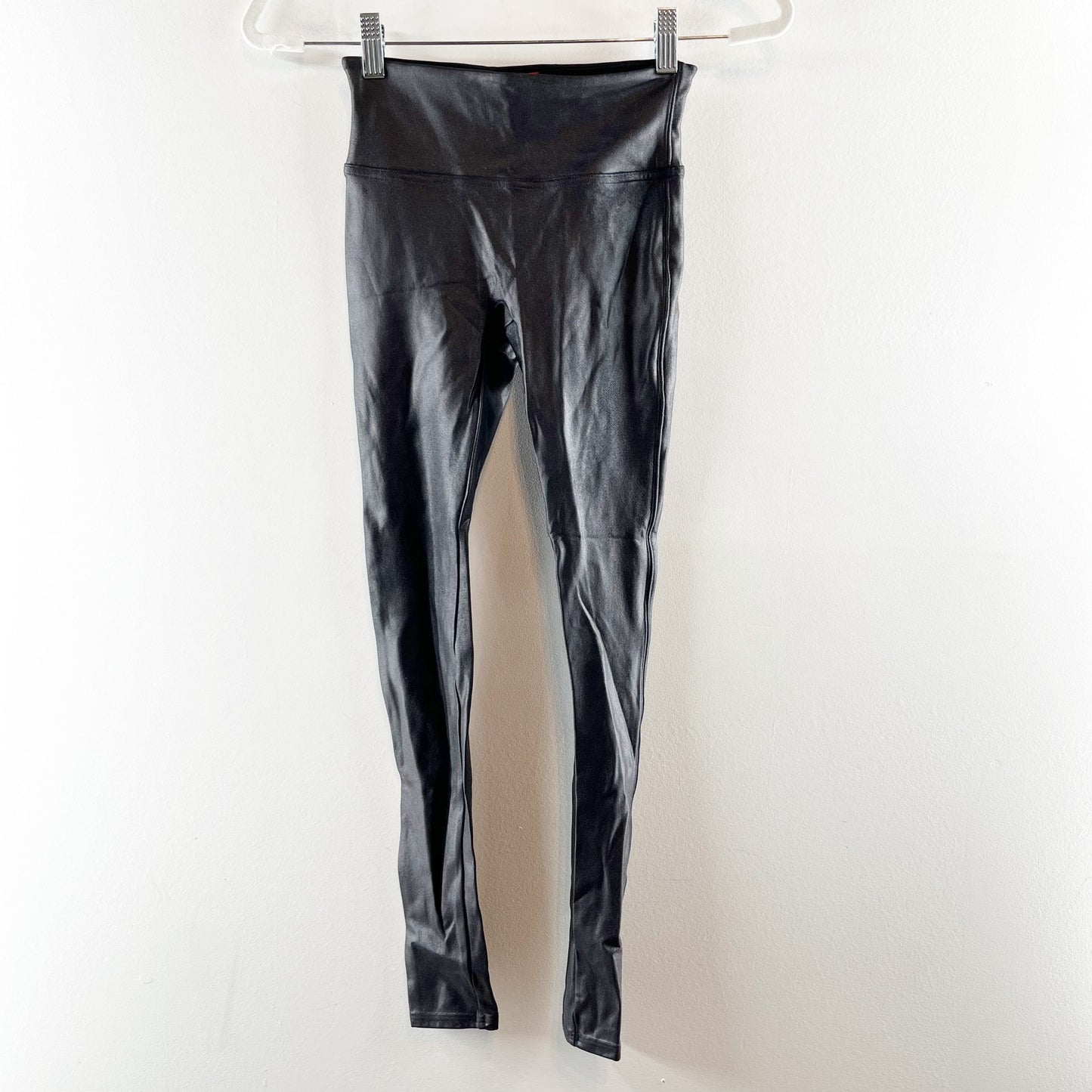 Spanx High Rise Compression Faux Leather Leggings Black XS