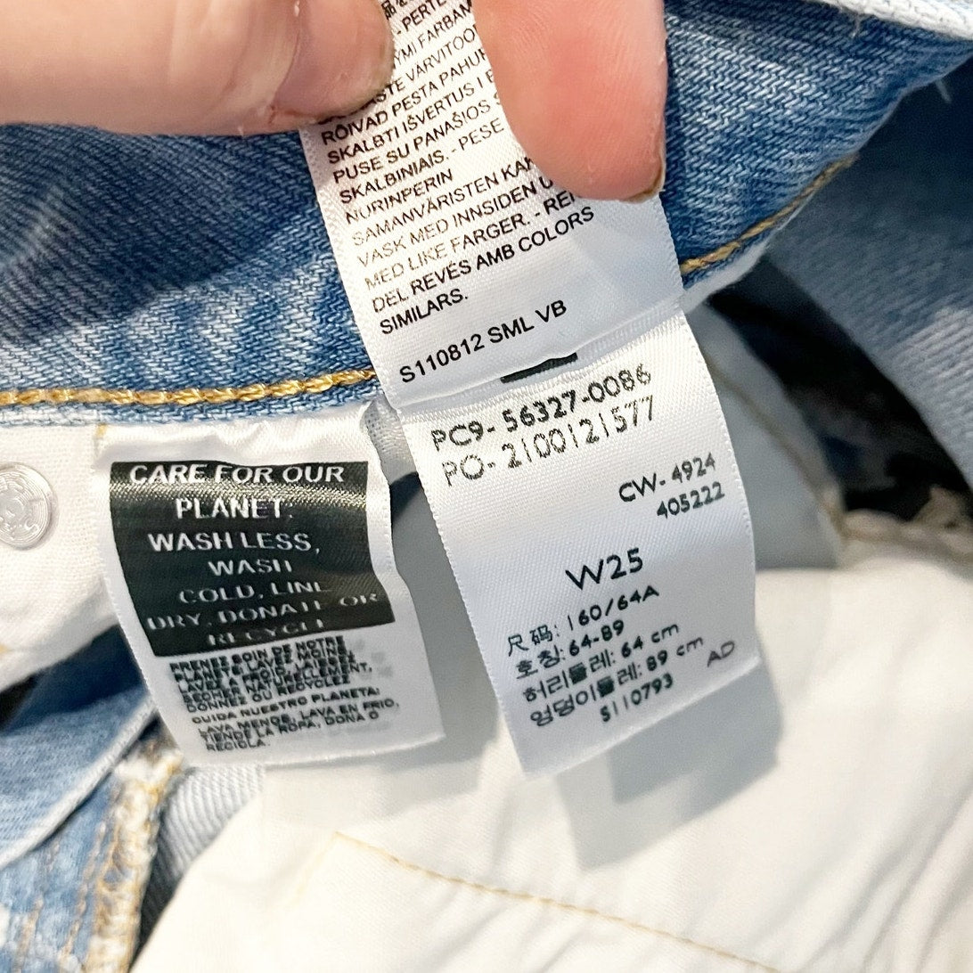 Levi's 501 Original Fit High Rise Button Fly Cutoff Jean Shorts Blue 25