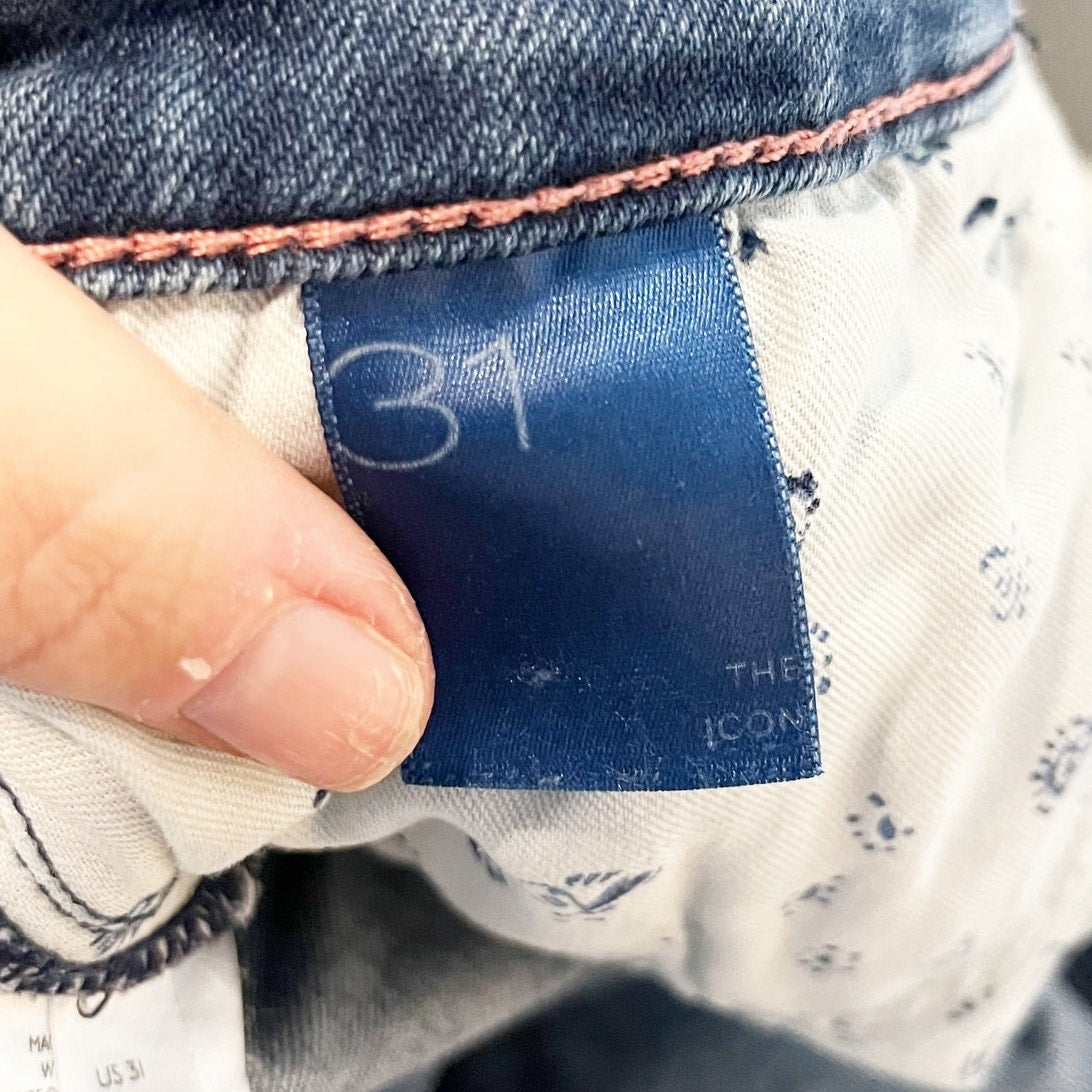 Pilcro Anthropologie High Rise Icon Bootcut Button Fly Jeans Stretch Blue 31