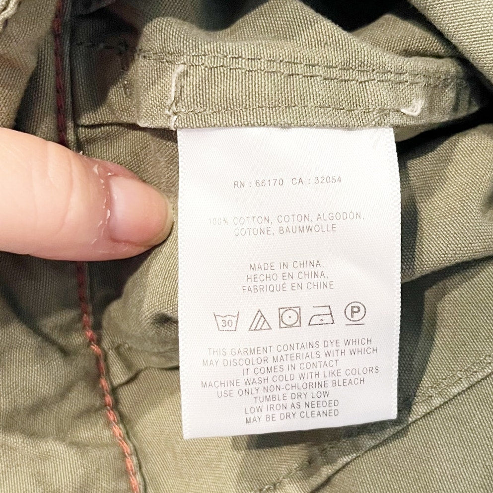 Pilcro and The Letterpress High Rise Logan Wide Leg Cropped Pants Green 29