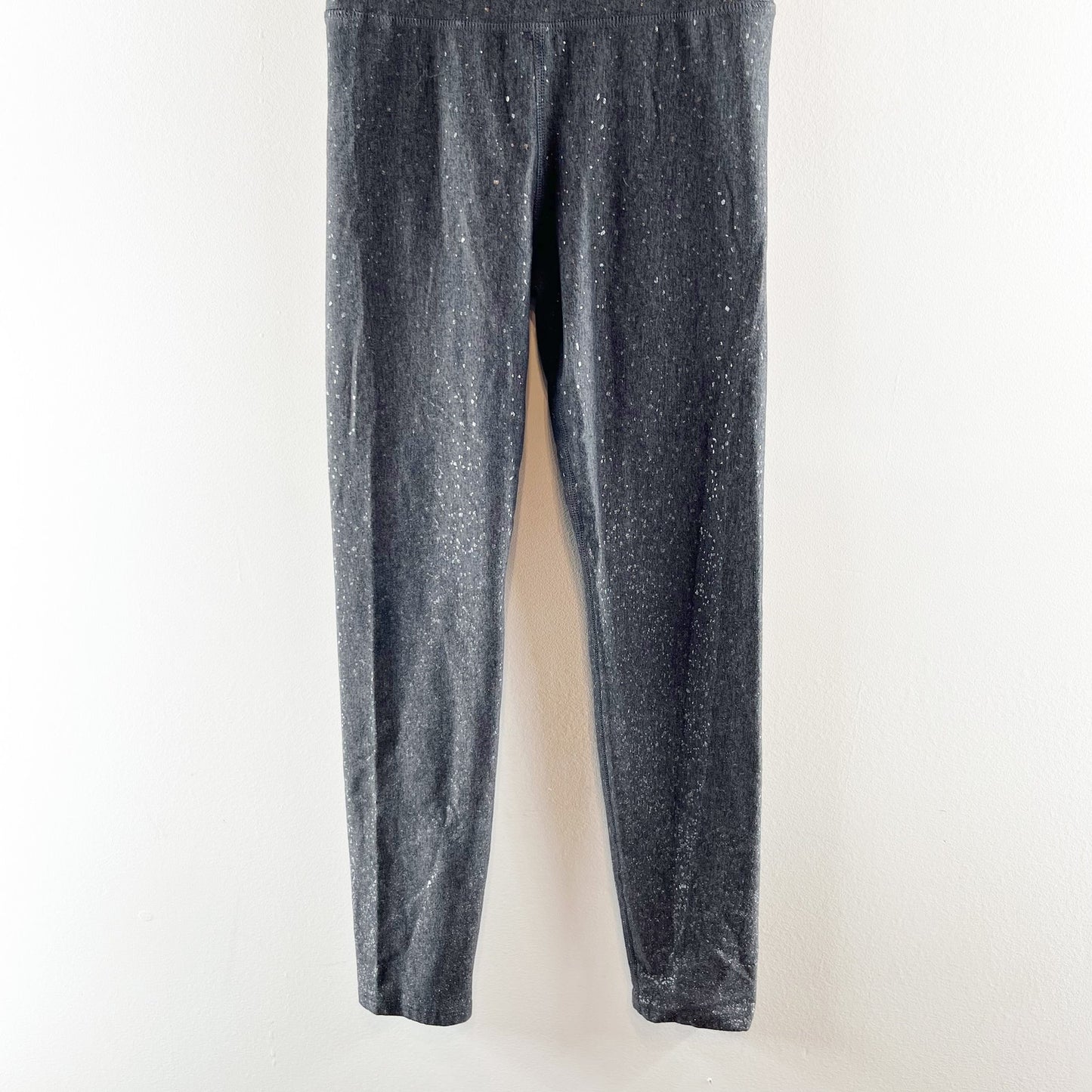 Carbon38 High Rise Foil Leggings in Melt Heather Gray Medium