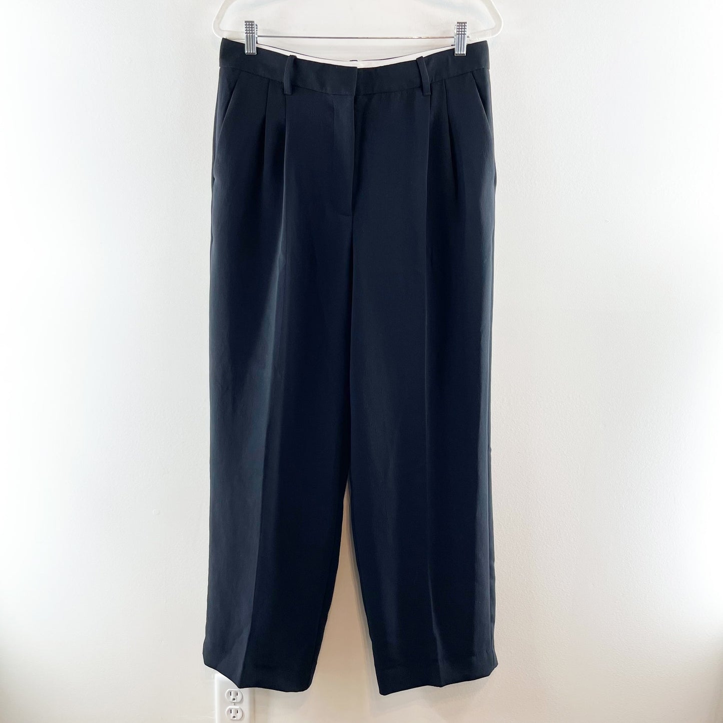 Wilfred Aritzia The Effortless Trouser Wide Leg Pants Black 12