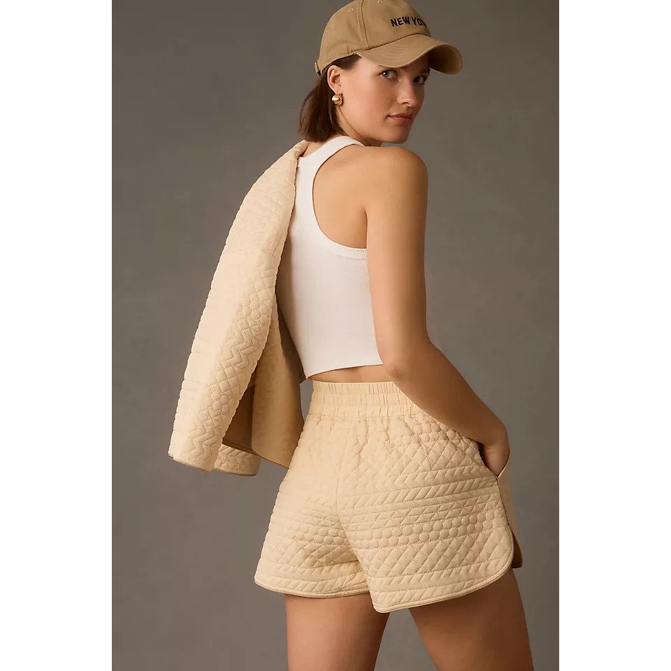 Sancia by Anthropologie The Hanne Pull On High Waisted Lounge Shorts Cream Large