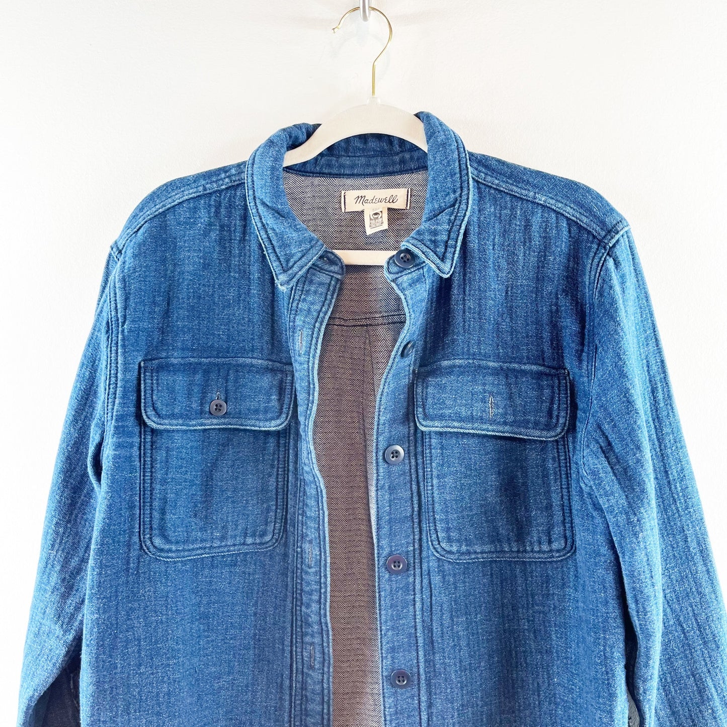 Madewell Cotton Double Weave Denim Shirt Jacket Shacket Blue XXS