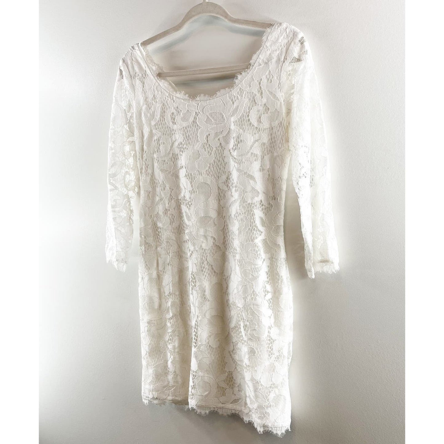 Diane Von Furstenberg Zarita Scoop Lace Mini Dress White 6