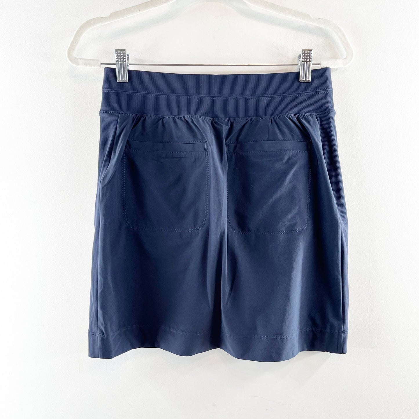 Athleta Brooklyn Pull On High Waisted Mini Skort Navy Blue 4 Tall