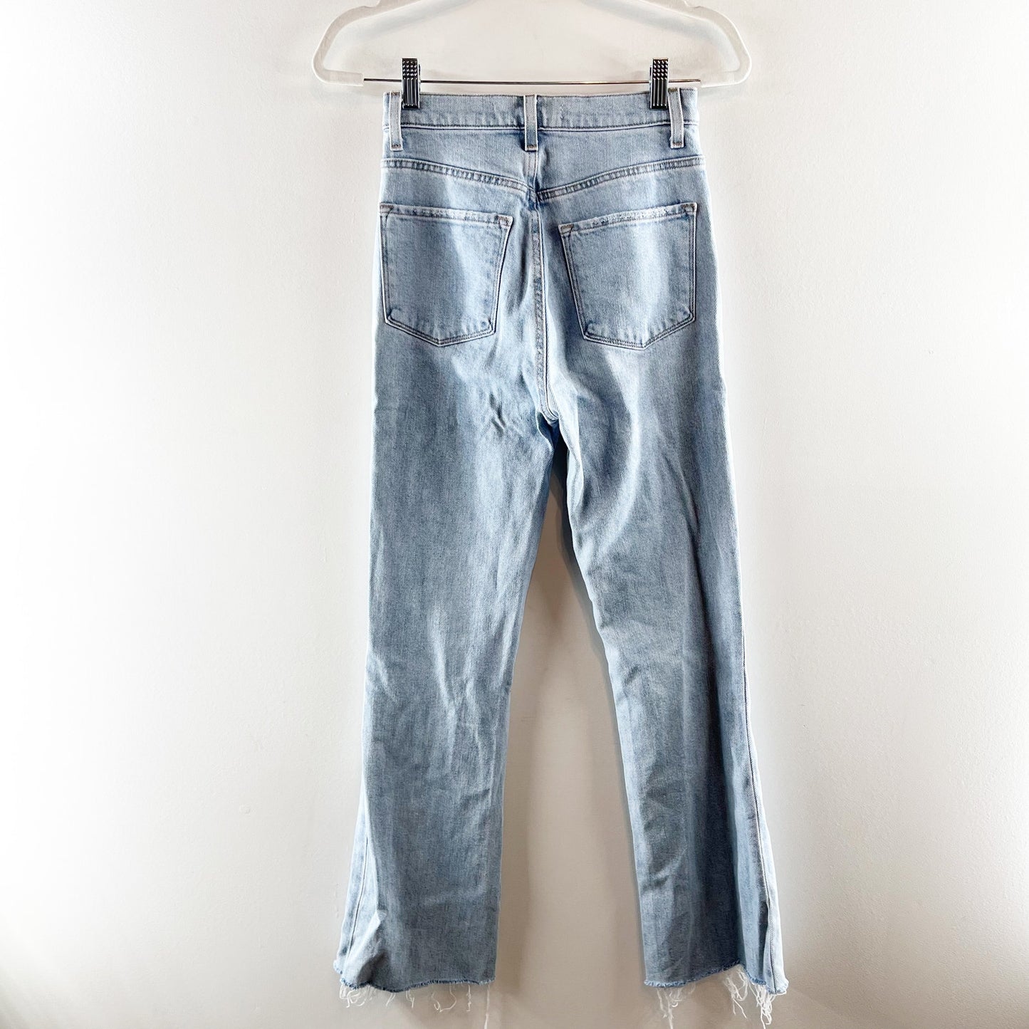 J. Crew High Rise Runway Bootcut Raw Hem Jeans in Gigi Raze Blue 25