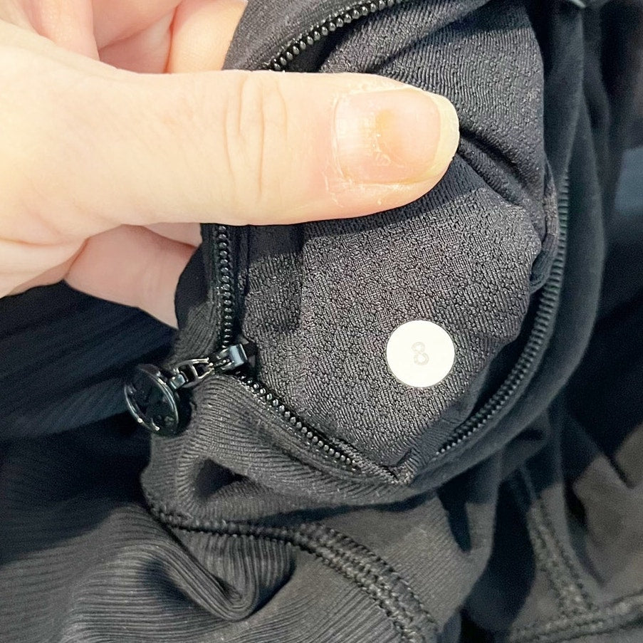 Lululemon Bhakti Long Sleeve Thumbhole Full Zip Yoga Jacket Black 8
