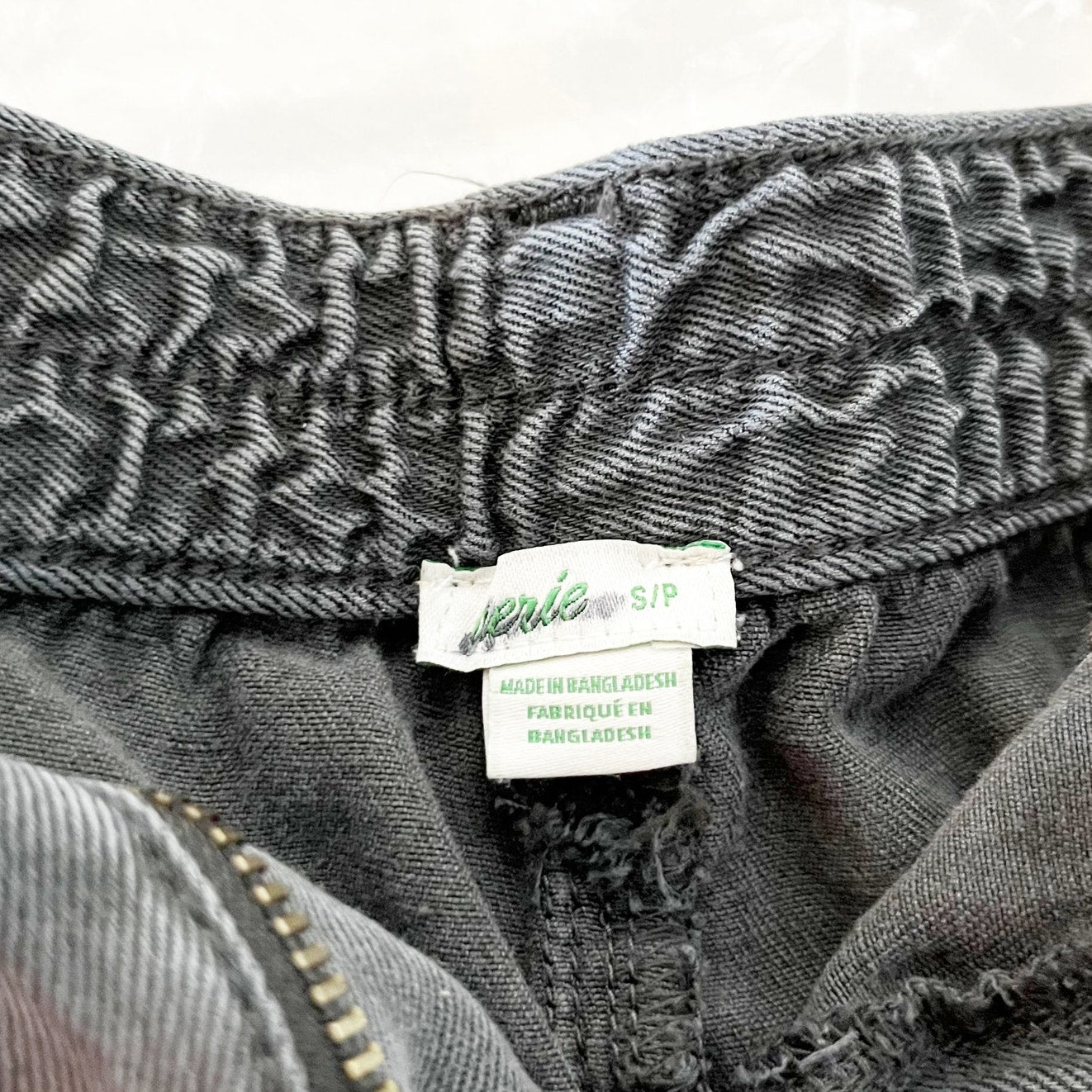 Aerie The Adventure High Rise Raw Hem Shorts Washed Black Small