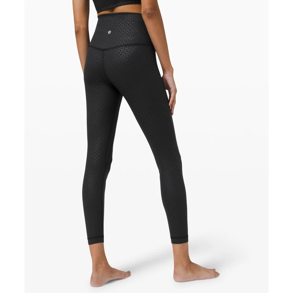 Lululemon Athletica Align Leggings Pants 25" Lattice Work Emboss Black 6
