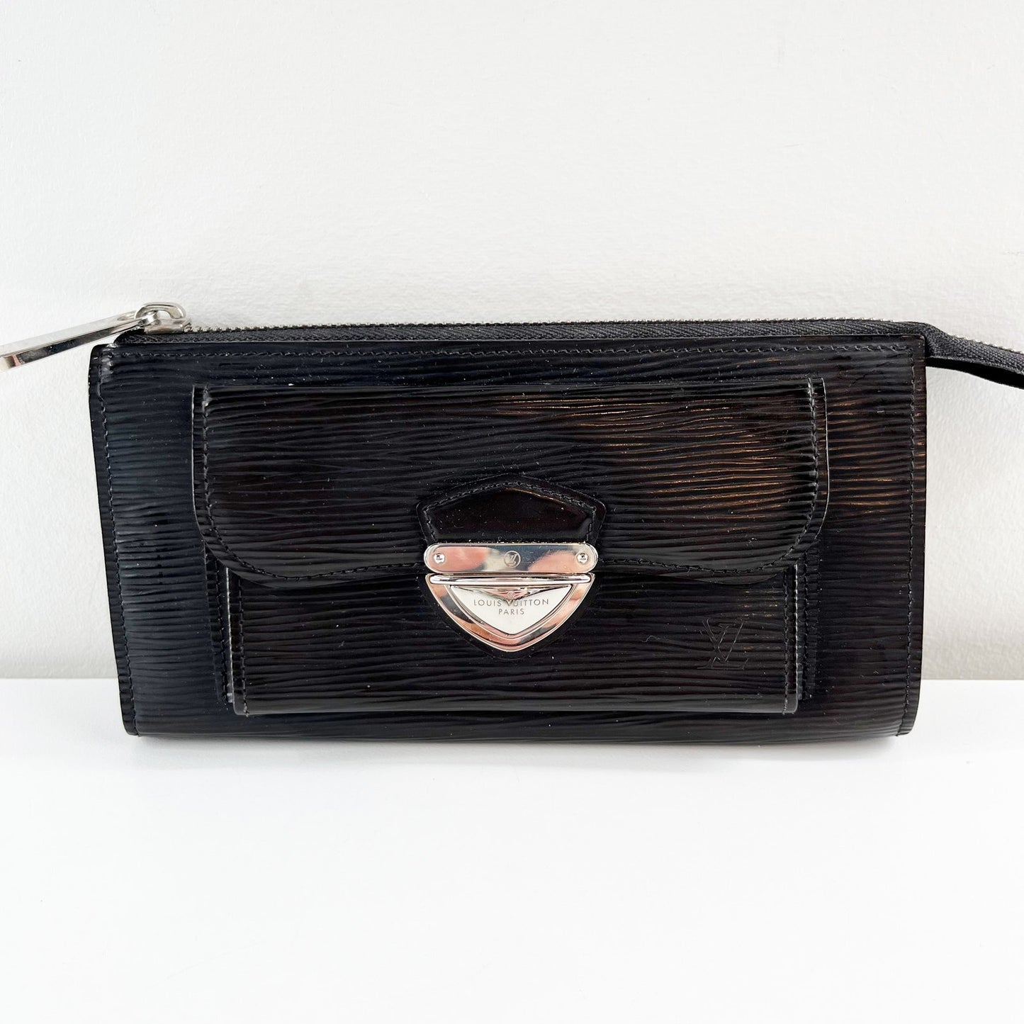 Louis Vuitton Paris Epi Leather Small Astrid Clutch Purse Wallet Black