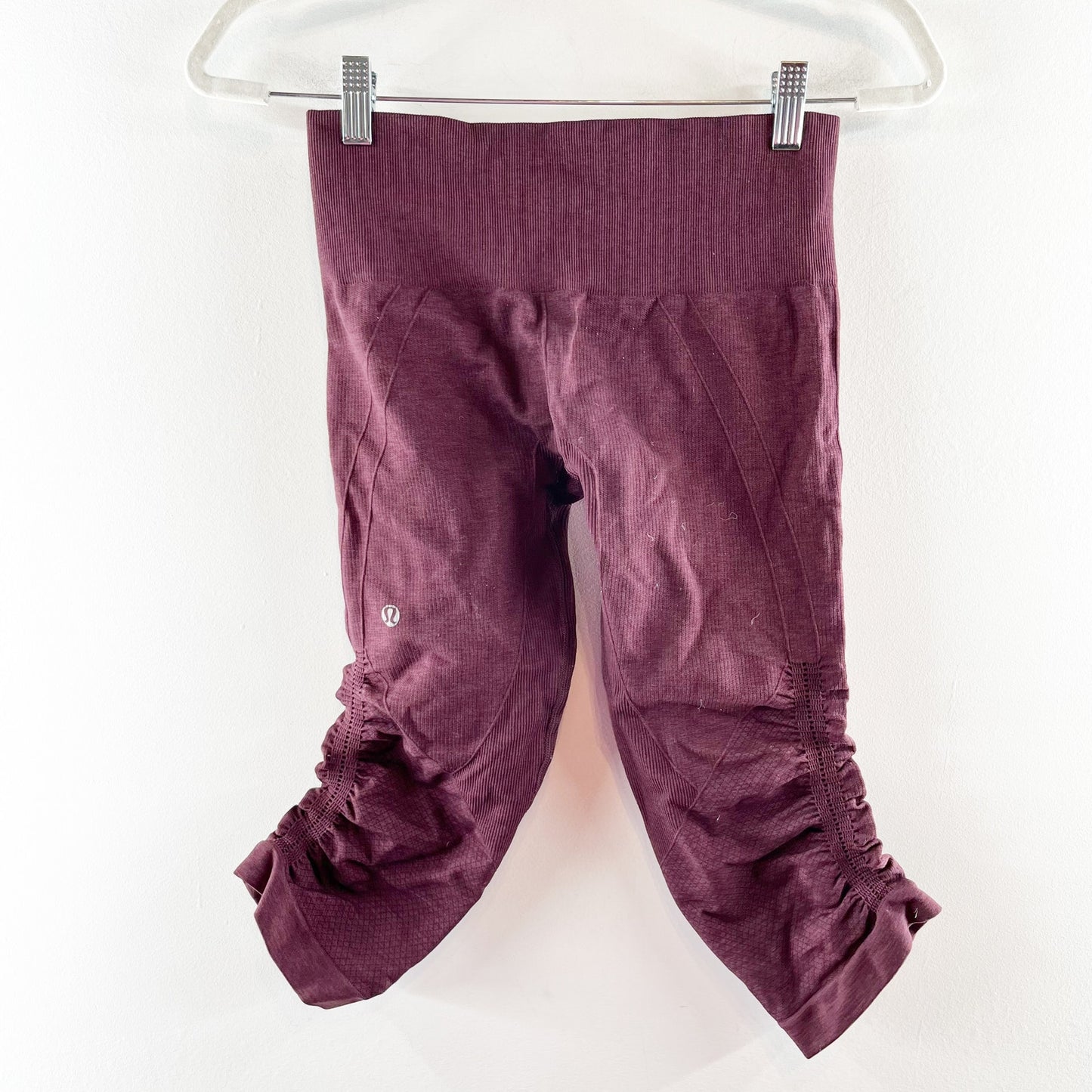 Lululemon In The Flow Mid-Rise Crop II Leggings Heathered Bordeaux Drama 4