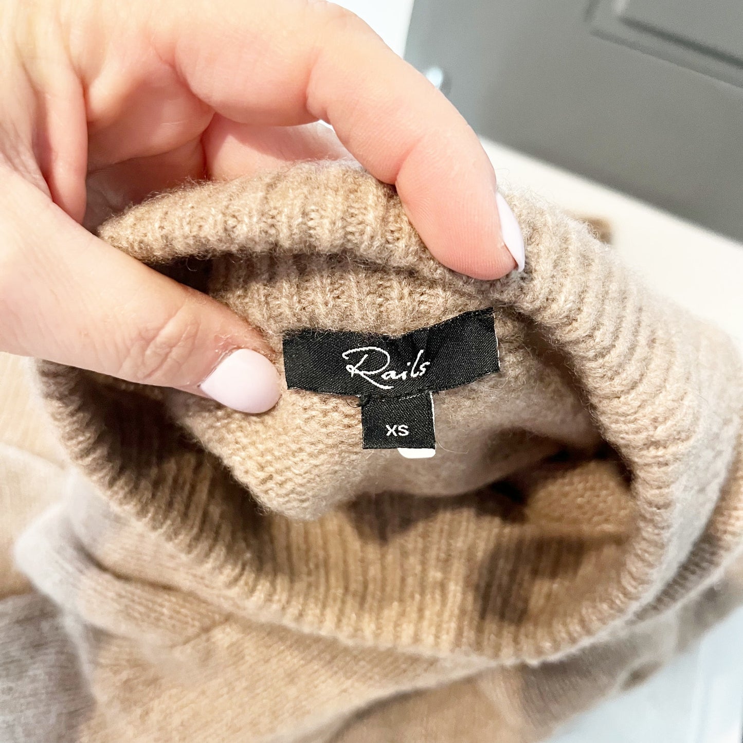 Rails Miranda Cashmere Silk Blend Long Sleeve Pullover Sweater Oatmeal XS