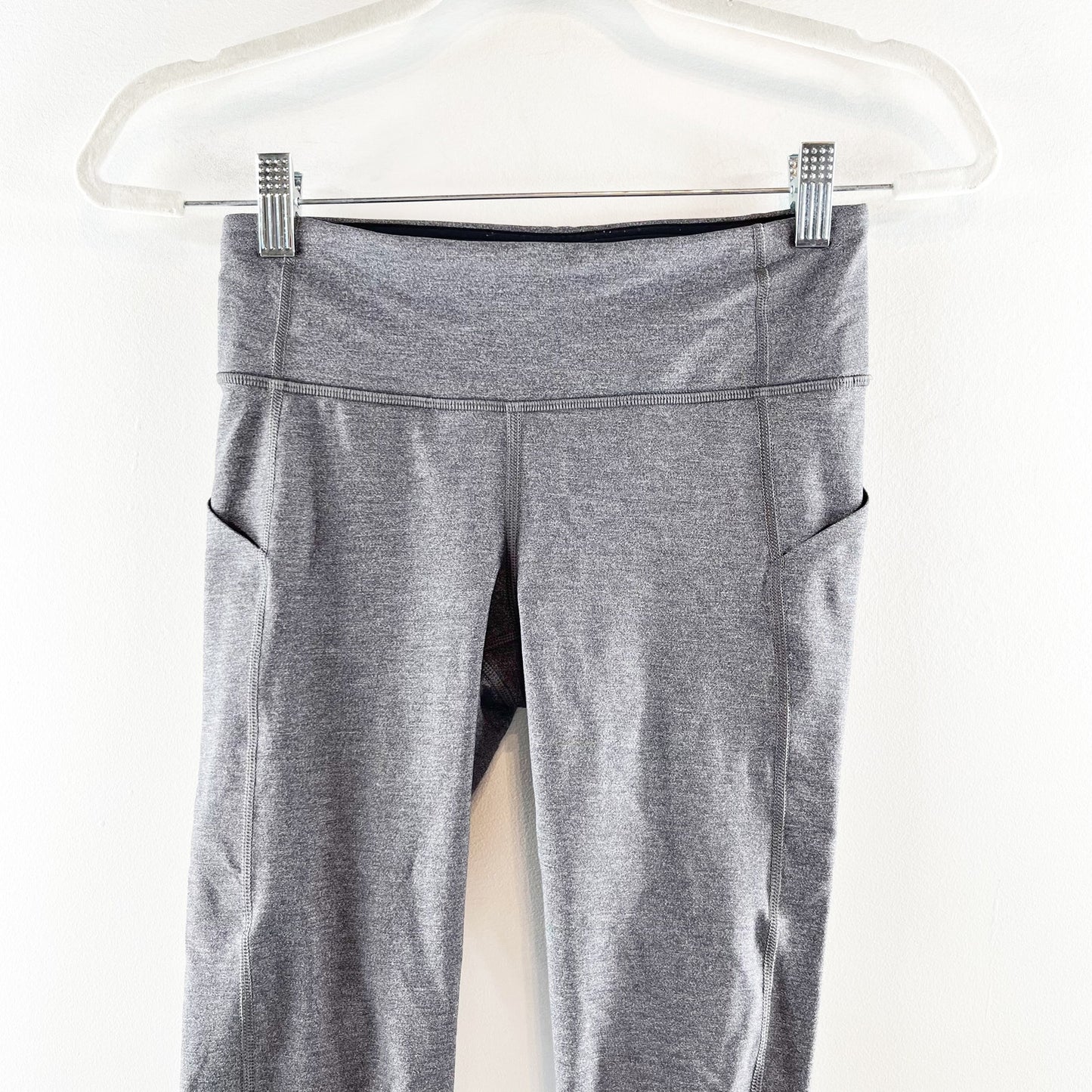 Lululemon Pace Rival Crop 19" Leggings Heathered Black Slate Gray 4