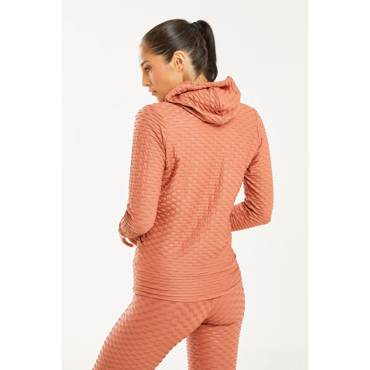 Booty by Brabants Chrome Full Zip Hoodie Jacket & Leggings Workout Set Orange