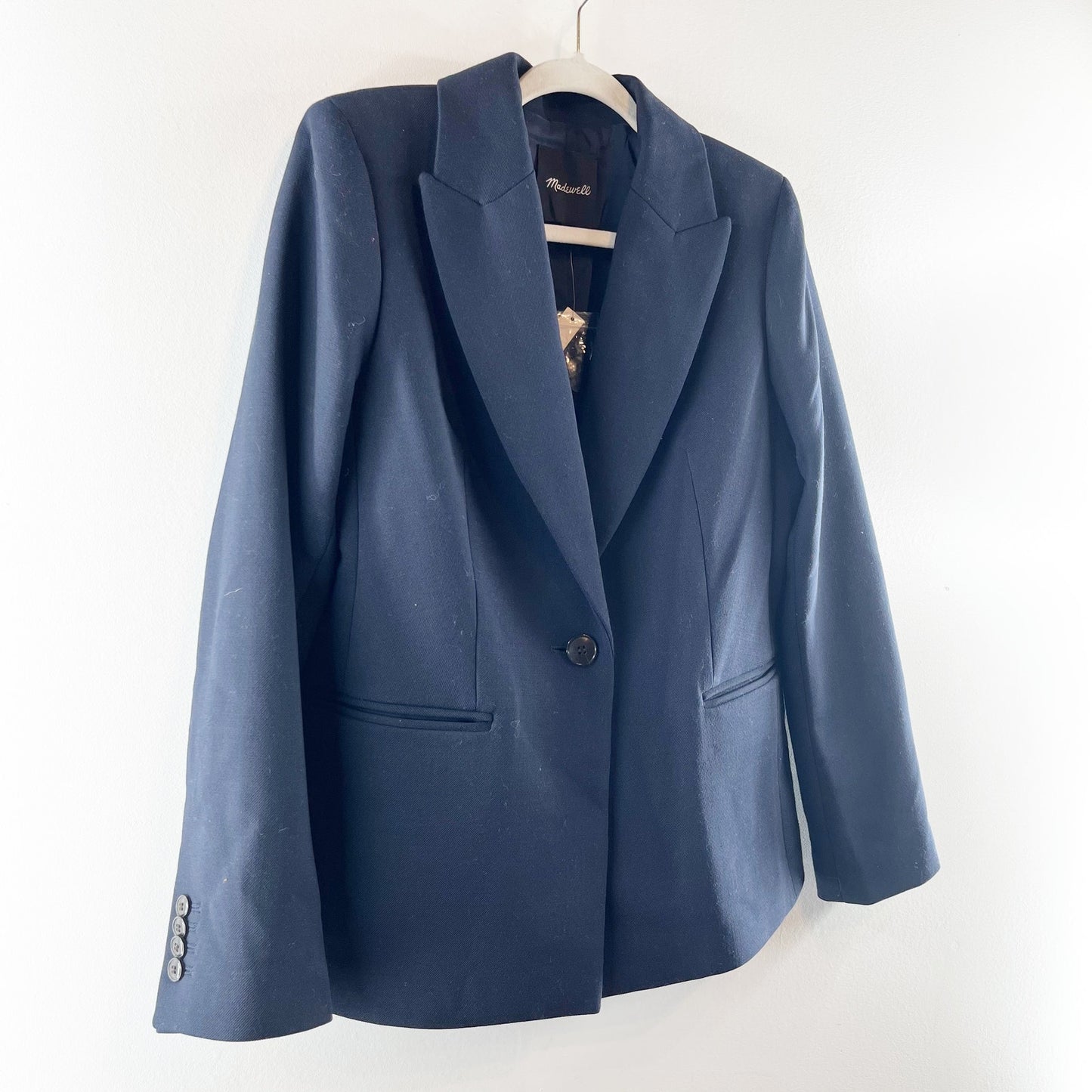 Madewell Alston Wool Blend Blazer Suit Jacket Navy Blue 8