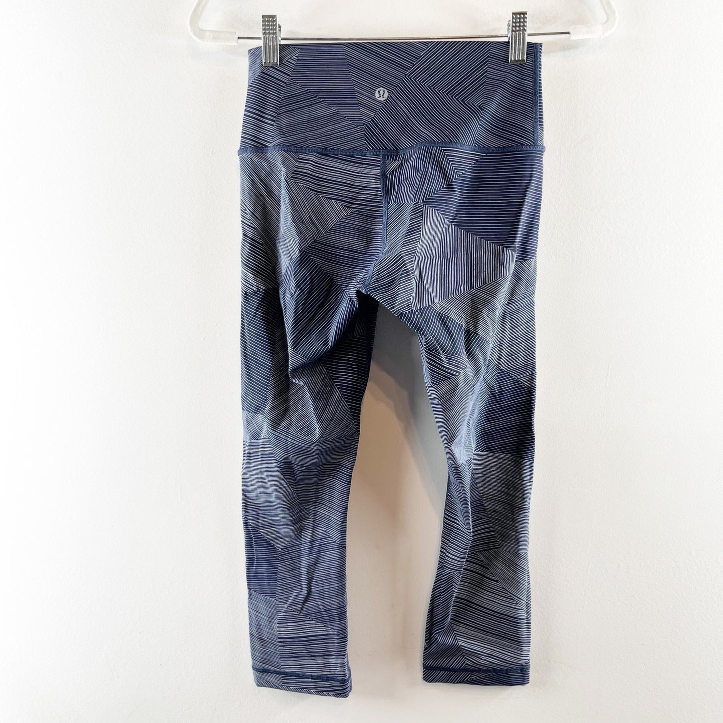 Lululemon Wunder Under Crop Hi-Rise Leggings 21" Etch Hail Midnight Navy Blue 6