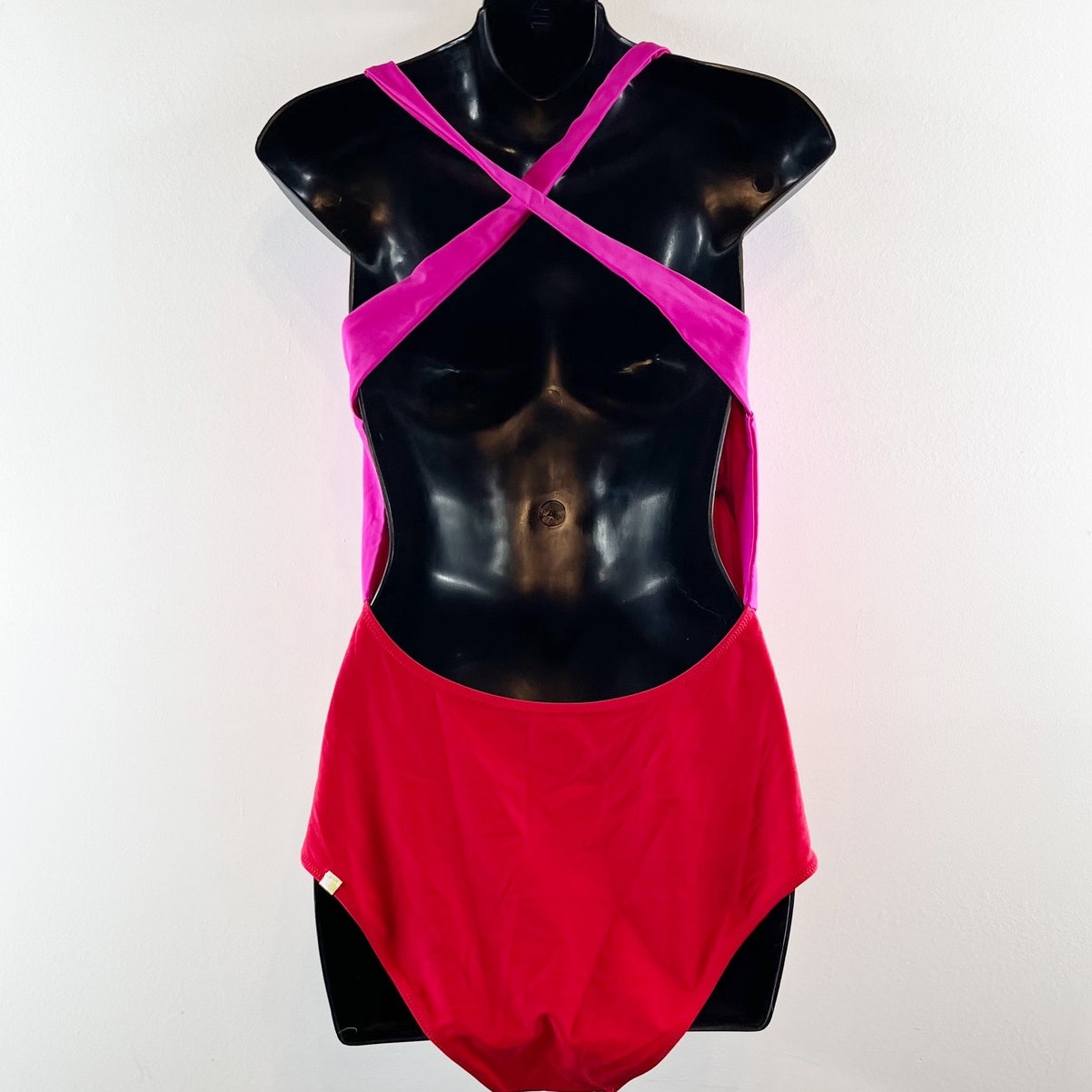Summersalt The Deep Dive Colorblock One Piece Swimsuit Lava Hibiscus Pink 12