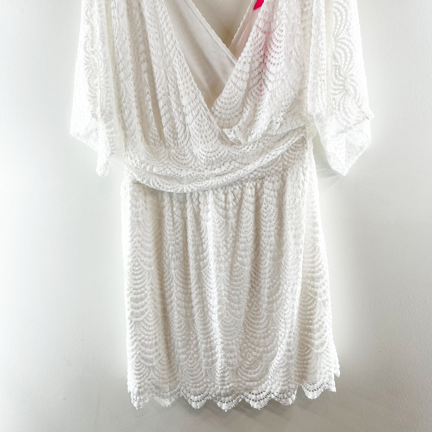 Lilly Pulitzer Parigi Lace Skort Romper Mini Dress White Scalloped Shell Large