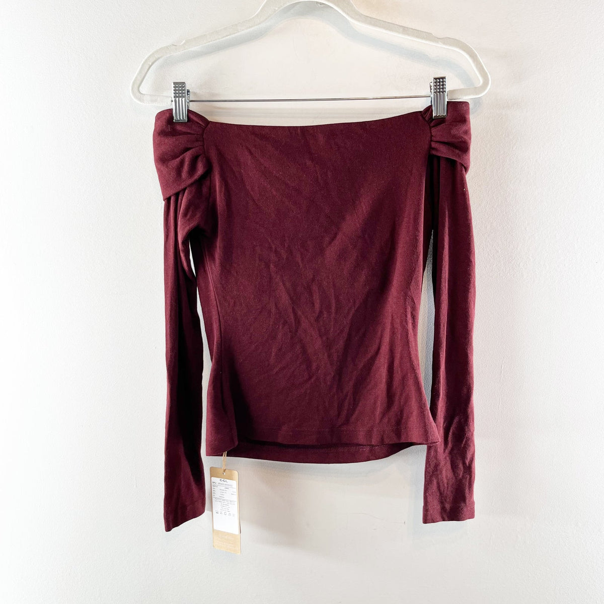 OGL Litewarm Convertible Neck Off Shoulder Long Sleeve Top Built In Bra Ruby S