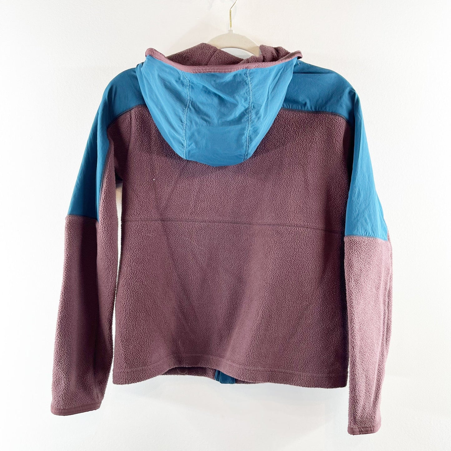 Cotopaxi Abrazo Hooded Full Zip Fleece Jacket Brown Blue XS