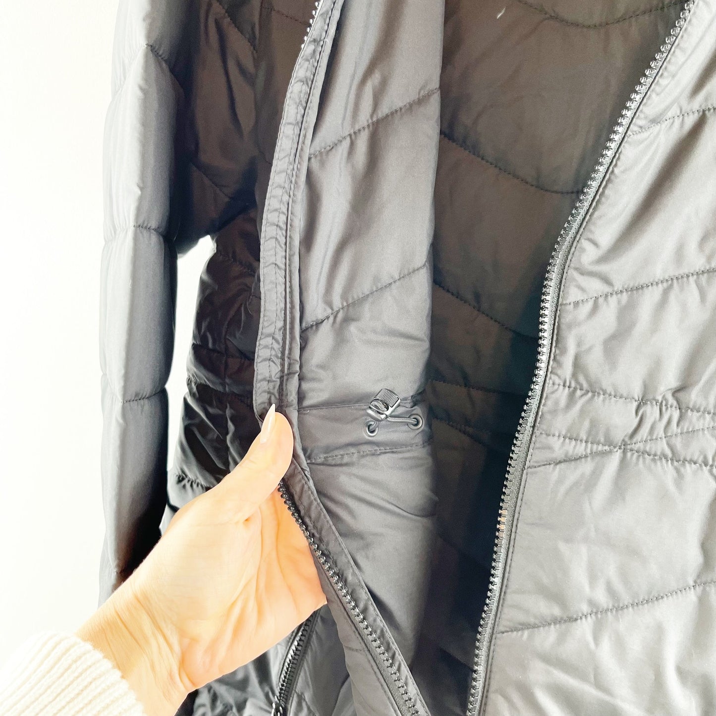 The North Face Tamburello Hooded Full Zip Quilted Parka Puffer Jacket Black L