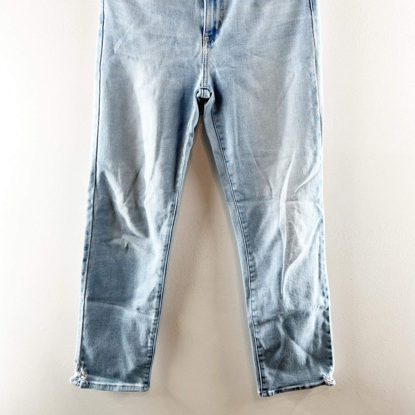 Just Black Denim The Arrow Light Wash High Waisted Straight Jeans Blue 27