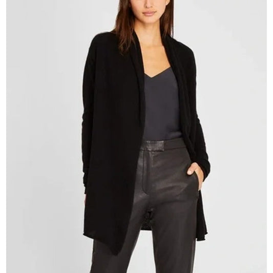 Club Monaco Cristina 100% Cashmere Shawl Lapel Cardigan Sweater Black Small