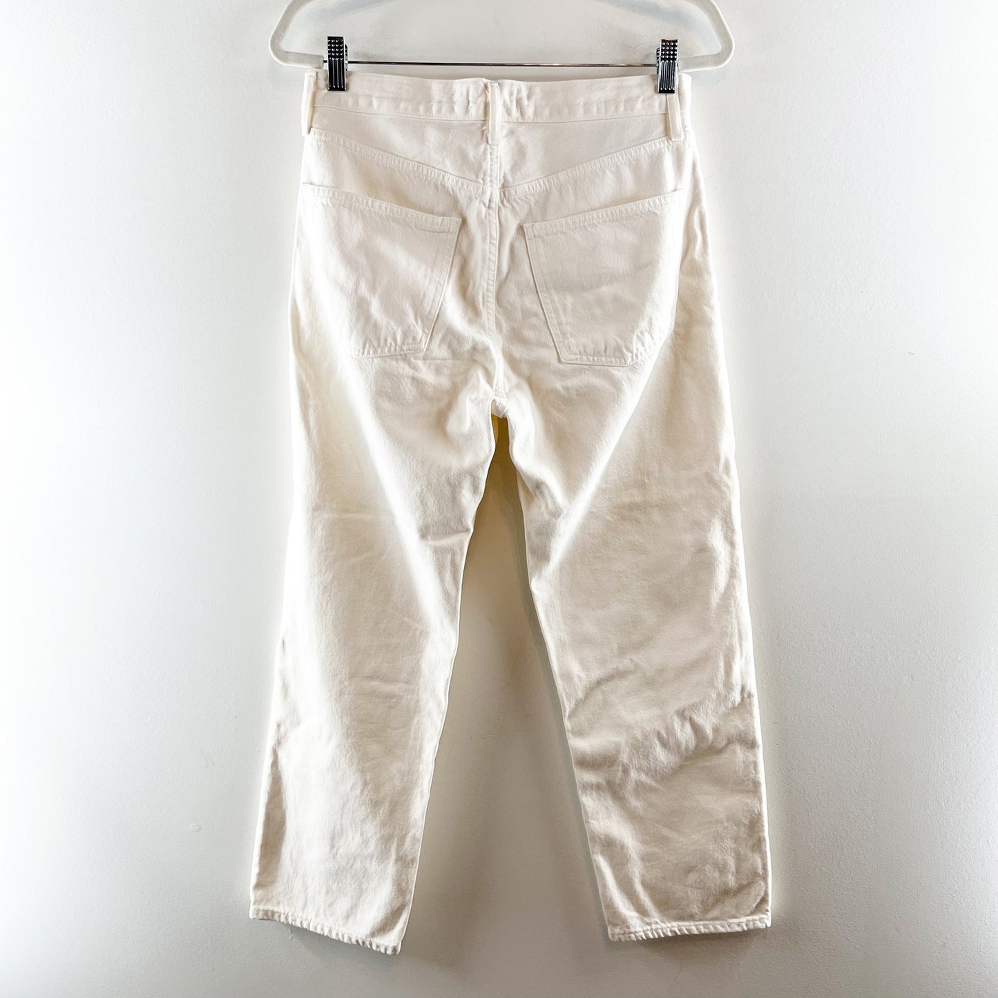 Agolde High Rise 90's Crop Straight Leg Button Fly Jeans White 26 / 2