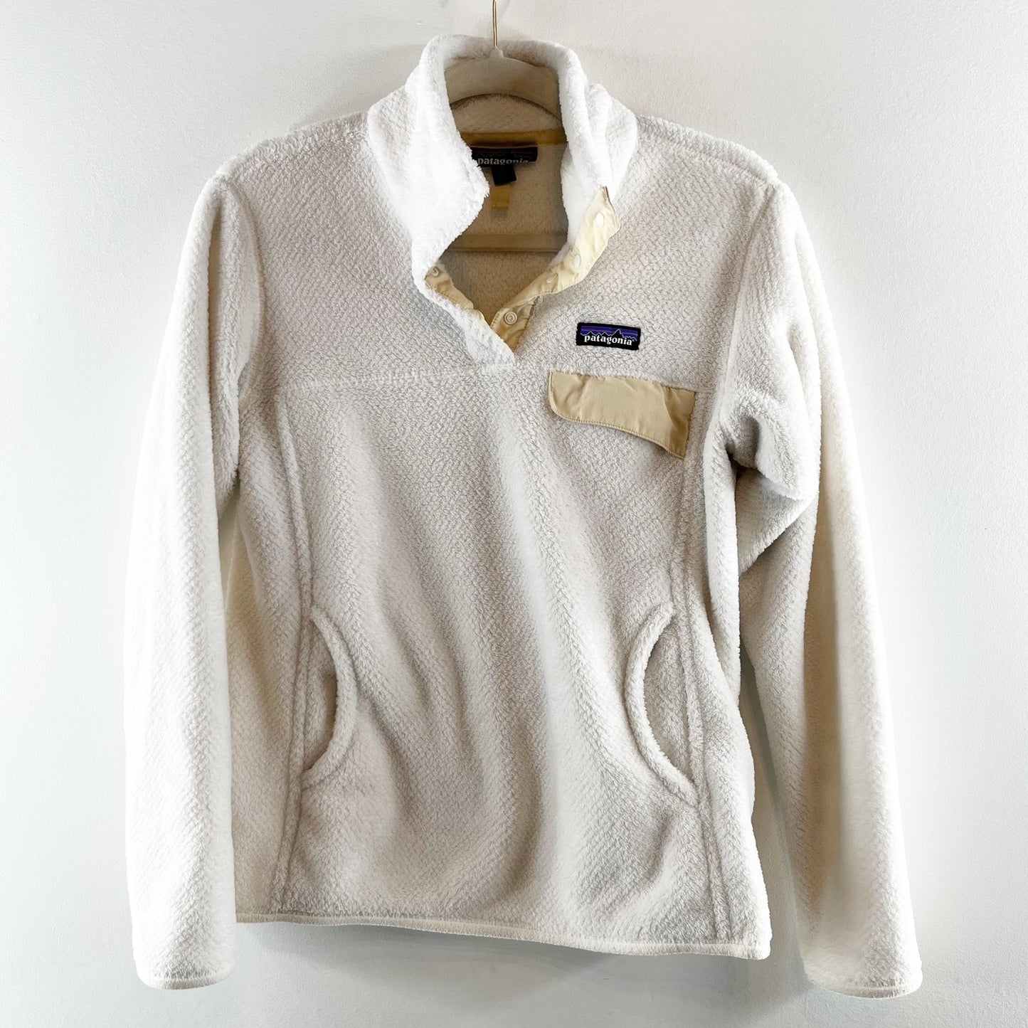 Patagonia Re-Tool Snap T Pullover Fleece Jacket Ivory Cream Medium