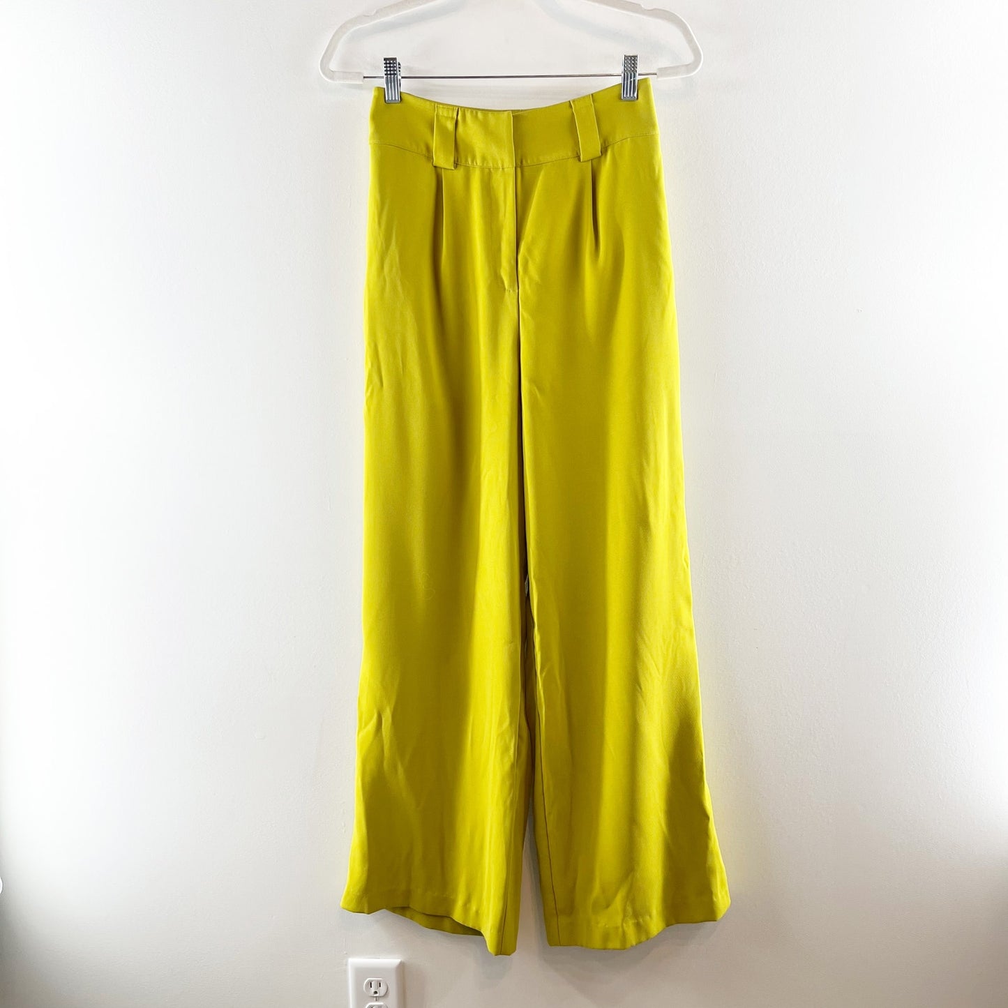 Lovers + Friends Topaz Wide Leg Trouser Pants Lime Green XS