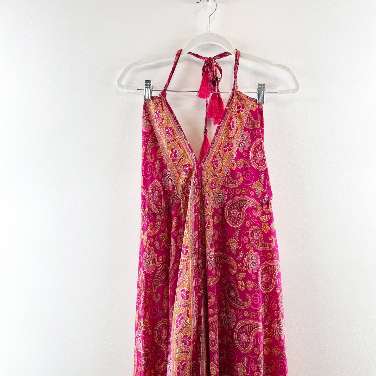 Jackpot Halter Printed Maxi Dress Pink One Size