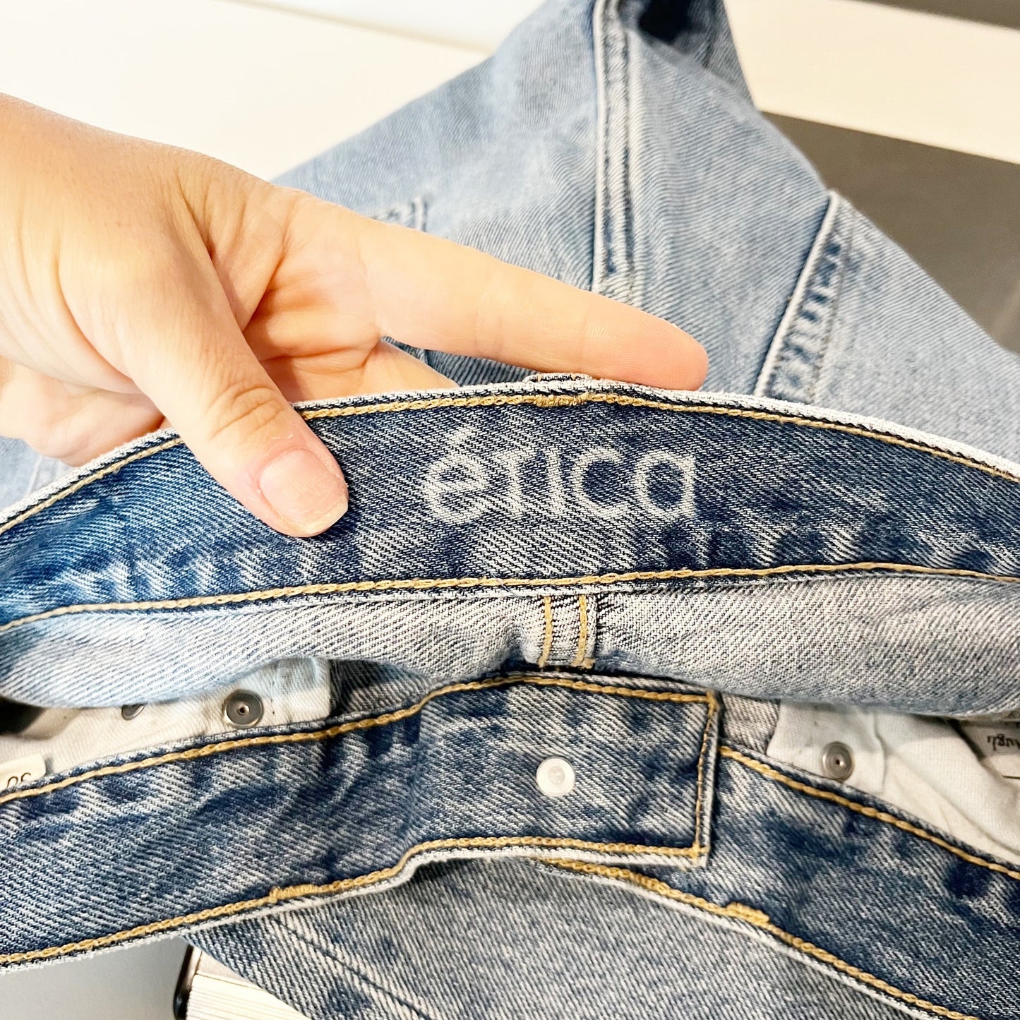 Etica Tyler Vintage High Rise Button Fly Straight Leg Jeans Blue 30