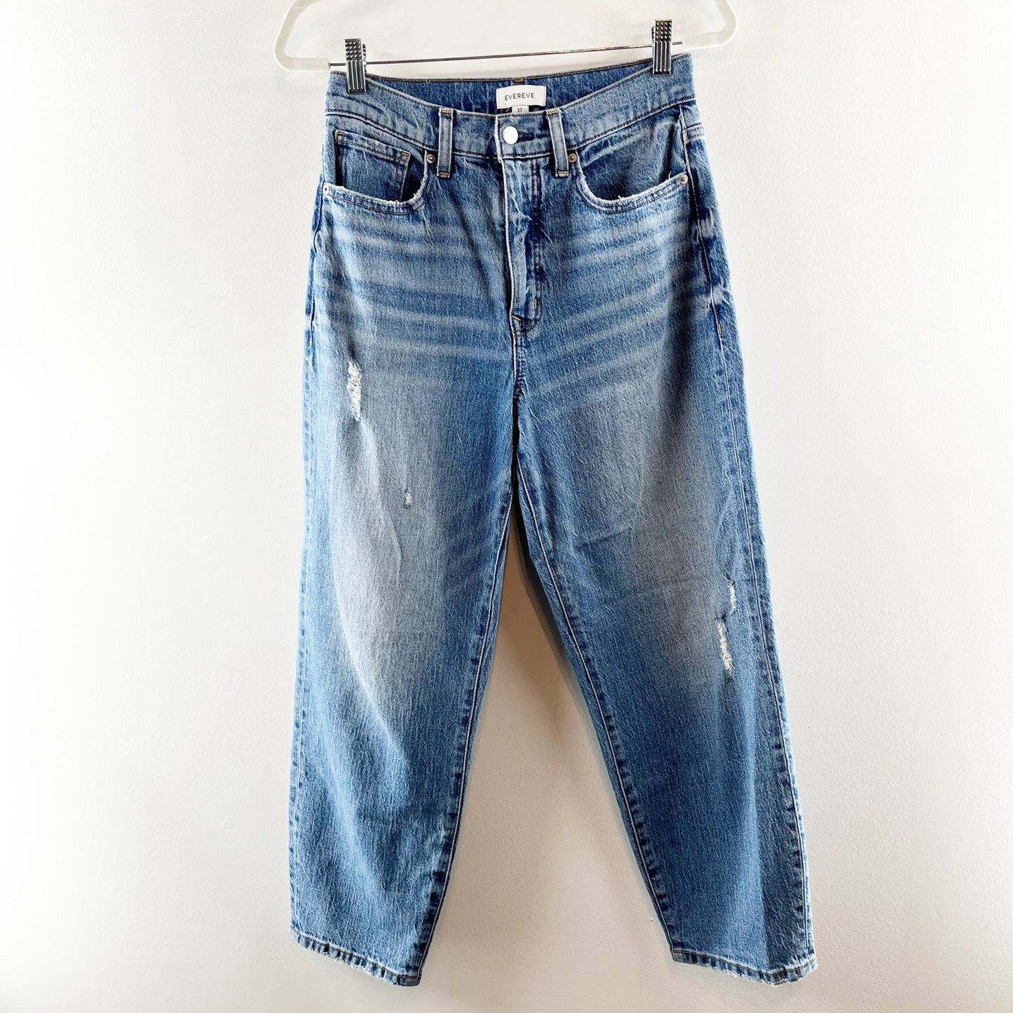 Evereve High Rise Vintage Barrel Jeans Blue 27