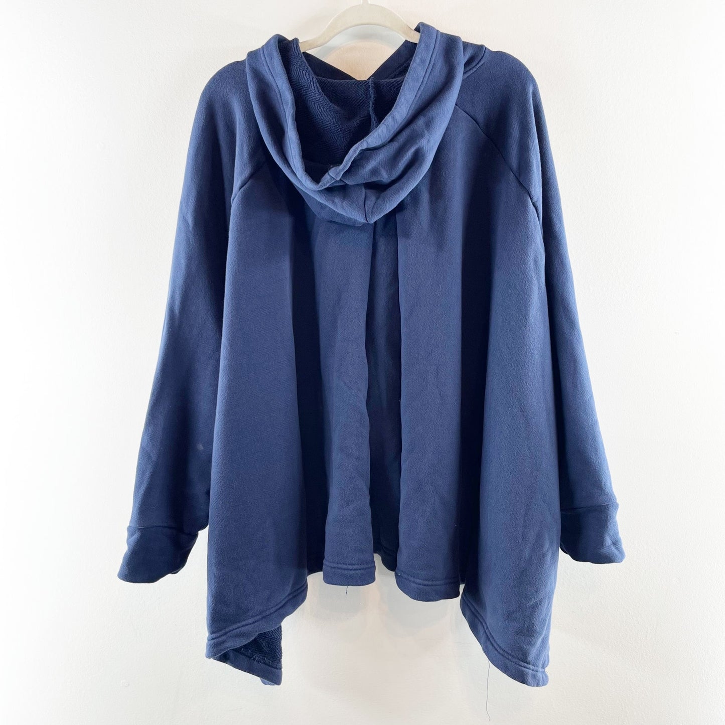 Free People Odessa Long Sleeve Poncho Style Hoodie Sweatshirt Navy Blue M/L