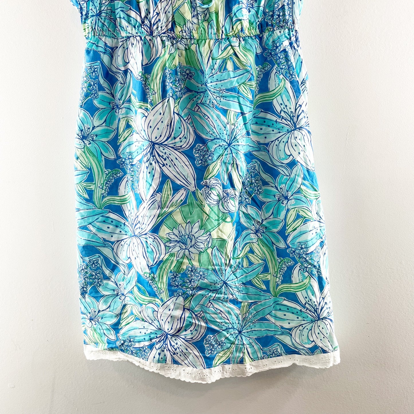 Lilly Pulitzer Tie Front Mini Slip Dress Pick of The Bunch Blue Large