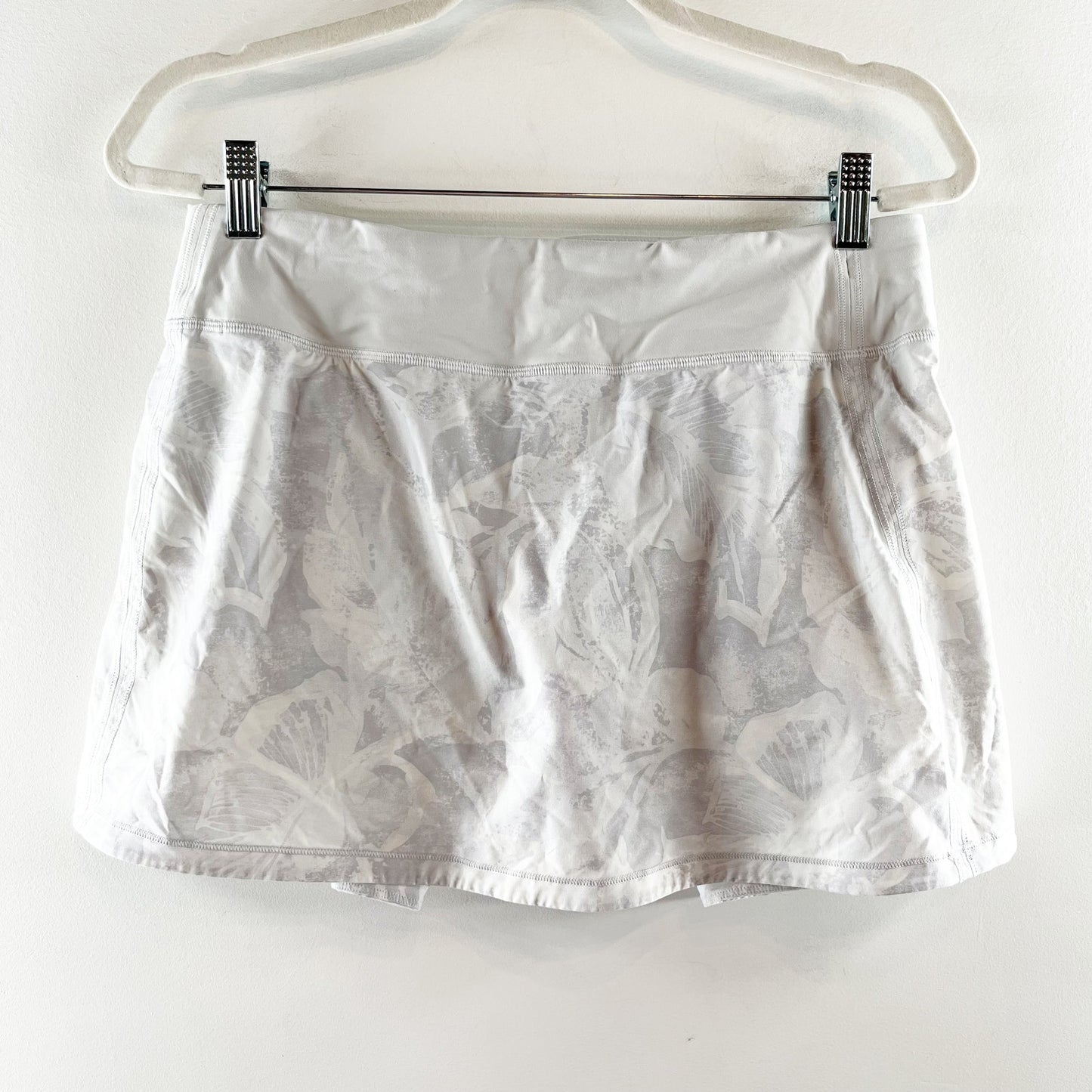 Lululemon Pace Rival Skirt No Panels 15" Mini Tropical Shadow Starlight White 8
