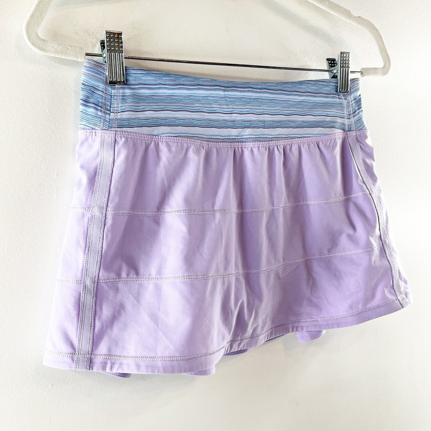 Lululemon Pace Rival Skirt II Tennis Skort Lilac Wave Twist Caspian Blue 4