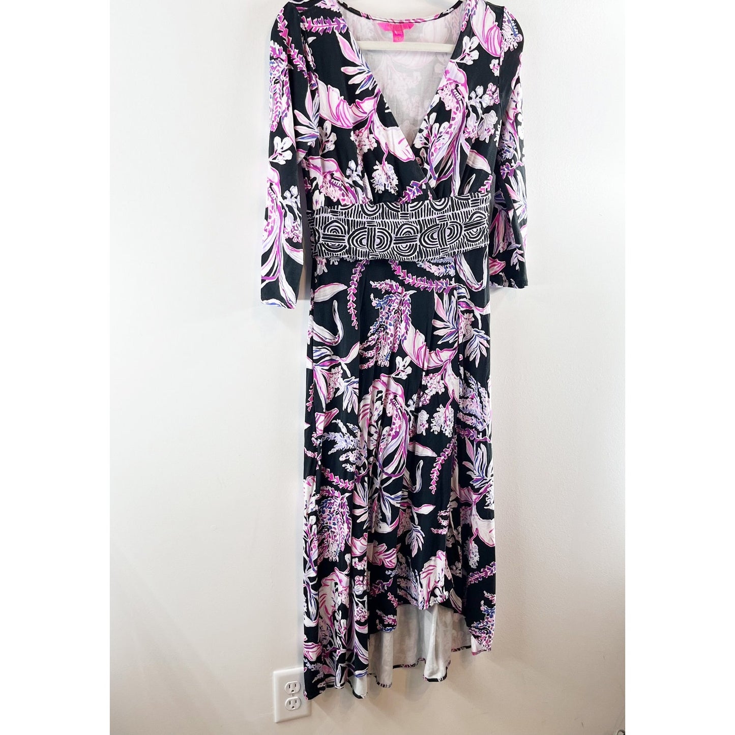 Lilly Pulitzer Fleuris Midi Dress Onyx Wild Within Floral Medium