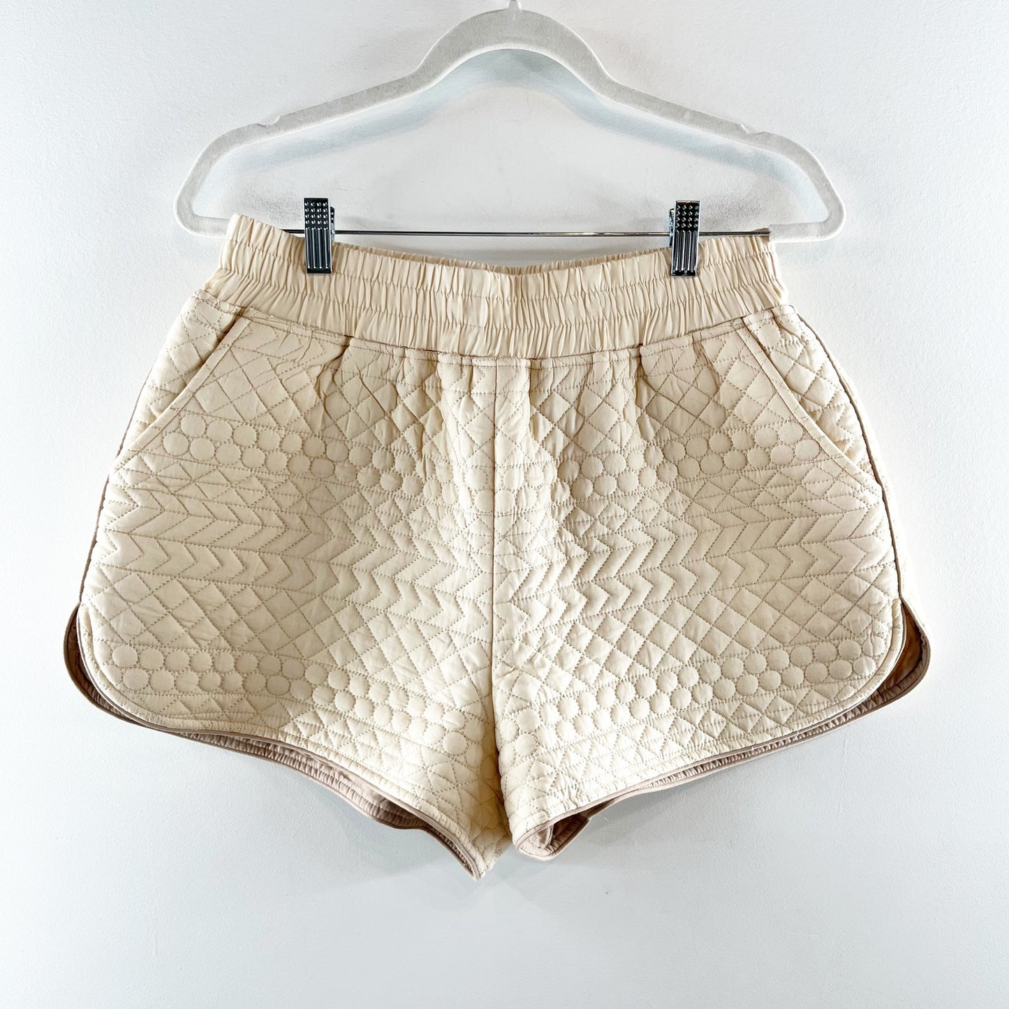 Sancia by Anthropologie The Hanne Pull On High Waisted Lounge Shorts Cream Large