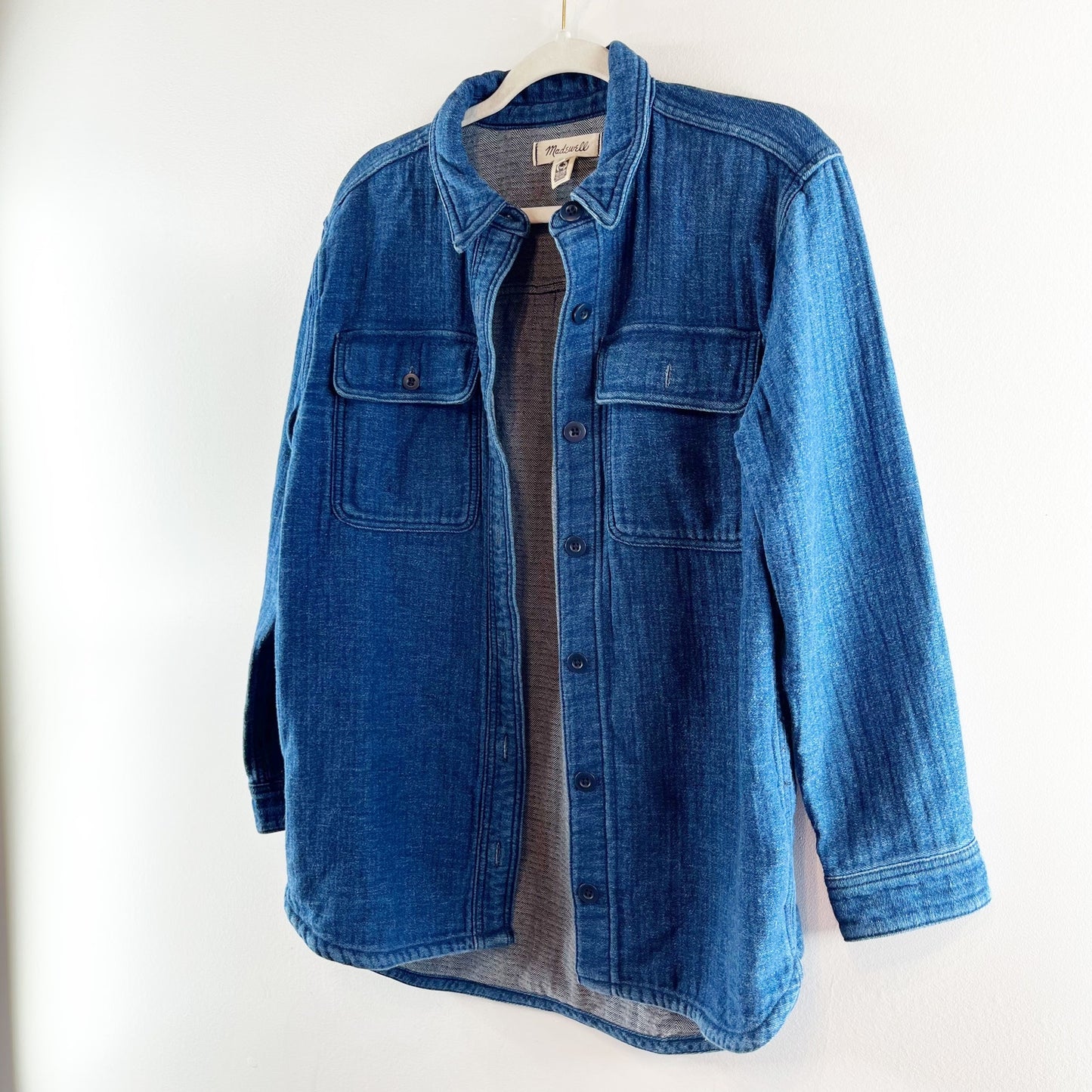 Madewell Cotton Double Weave Denim Shirt Jacket Shacket Blue XXS