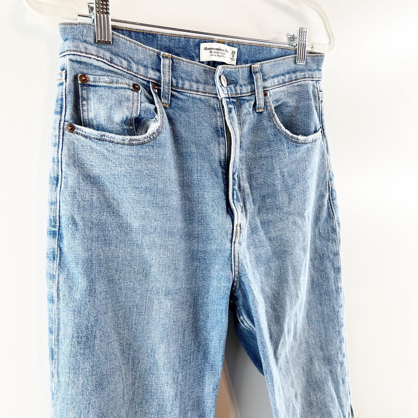 Abercrombie & Fitch The Ankle Straight Ultra High Rise Jeans Blue 8