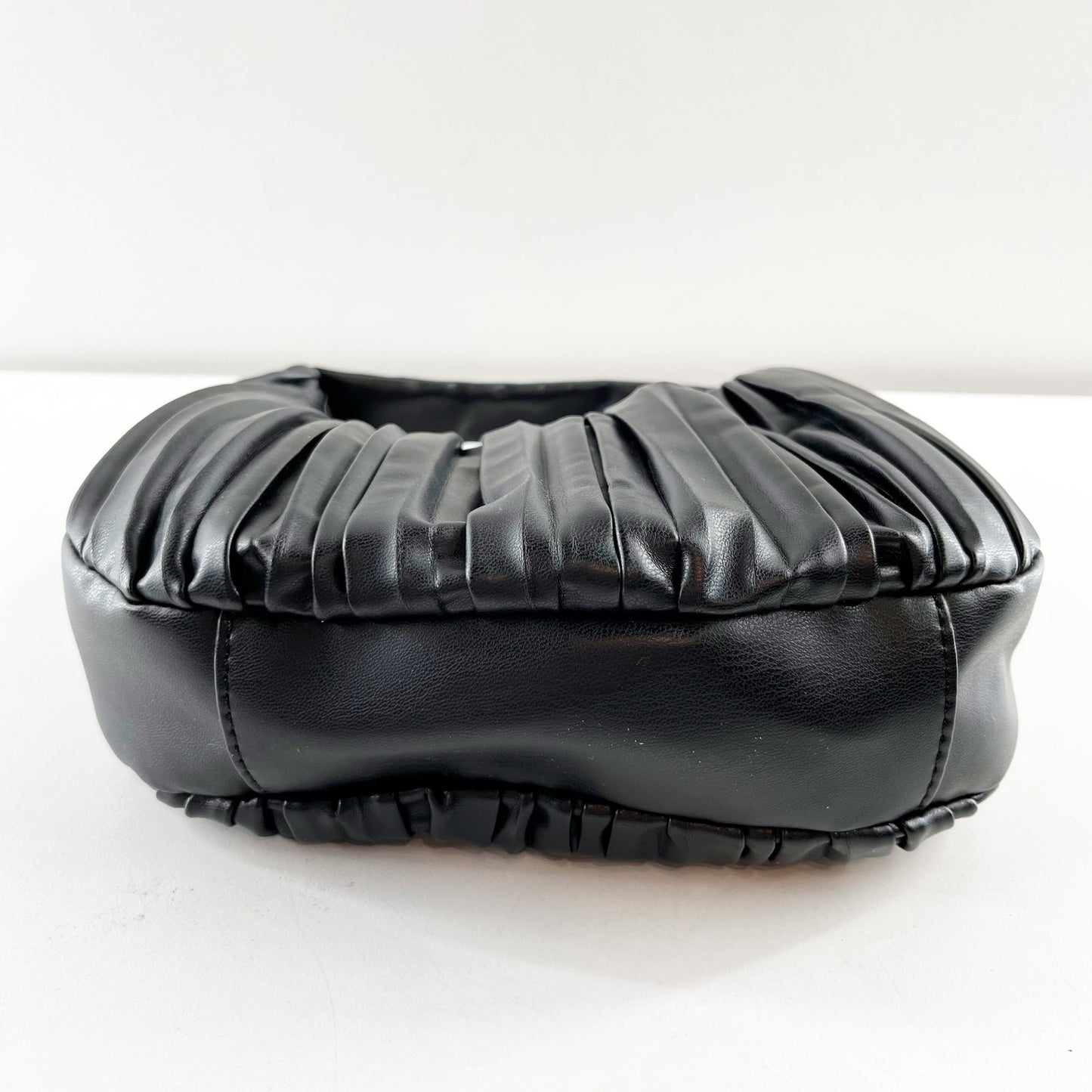 Topshop Pleated Plisse Shoulder Mini Bag Purse Black