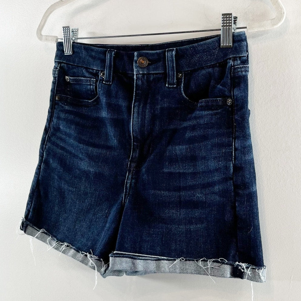 American Eagle Outfitters Ne(x)t Level Stretch Curvy Super Hi Rise Short Blue 6