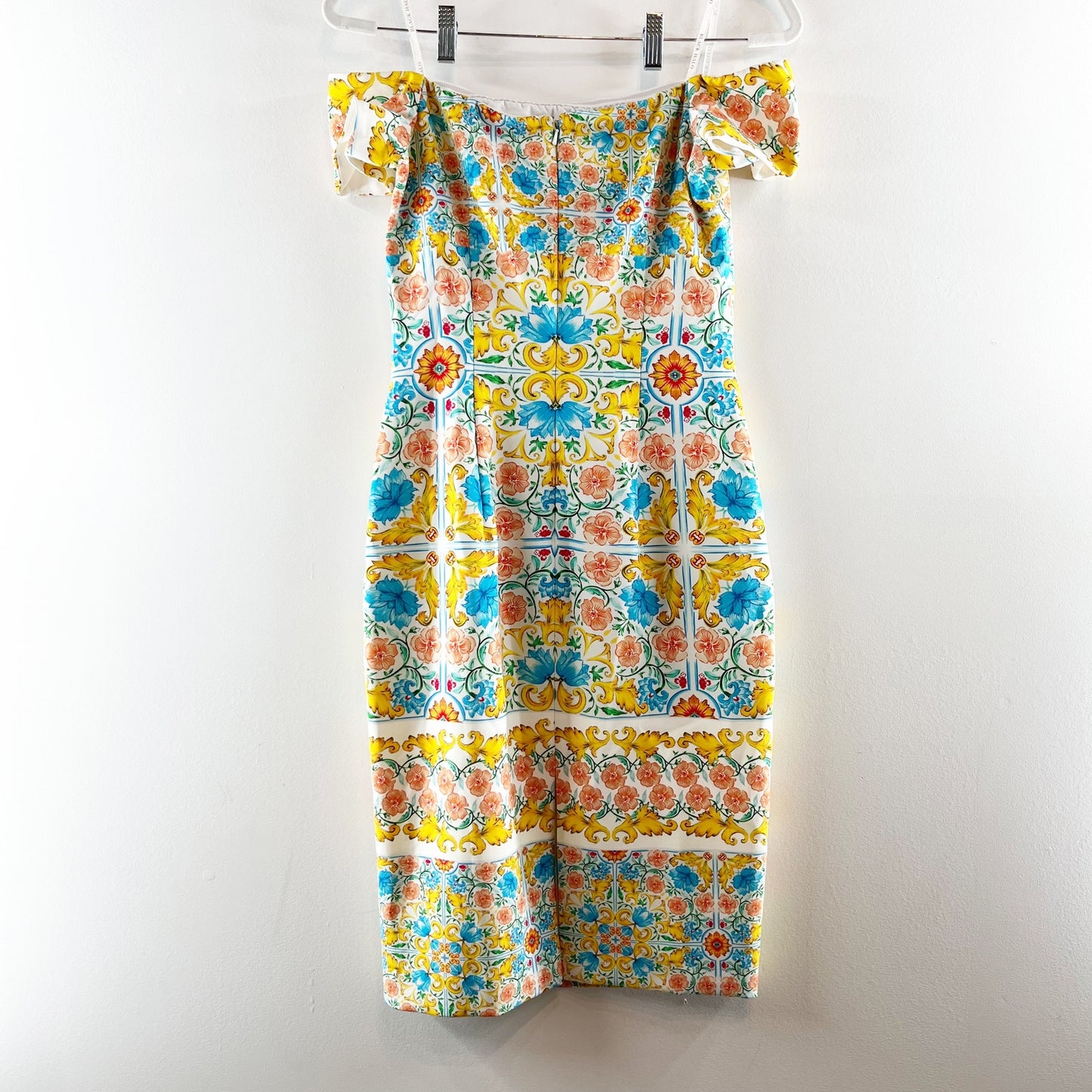 Black Halo Bethel Floral Off-the-Shoulder Knee-Length Sheath Dress Yellow 2